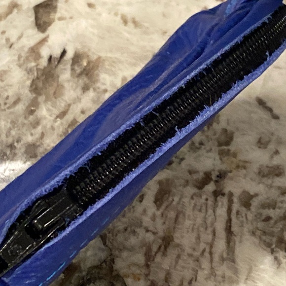 Helimot Racing Gloves Brand High End Blue Leather Motorcycle Tool Bag Case Mint - Picture 6 of 7